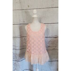 A'reve The Frenzy Polka Dot‎ Lace and Crochet Top Size Medium NWT